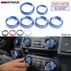 EPMAN 20SETS/CARTON Air Conditioner Switch Trim Cover Center Console Knob Button Trim Compatible with Ford F150 XLT 2016 2017 2018 2019 EPNSF150-20T